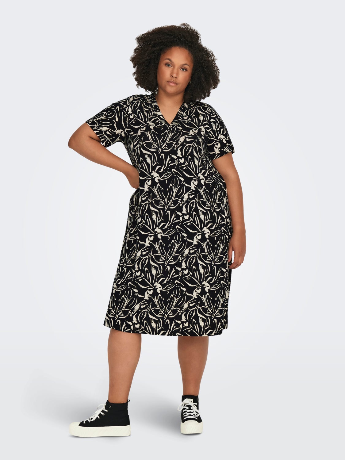 Curvy Midi v-neck dress