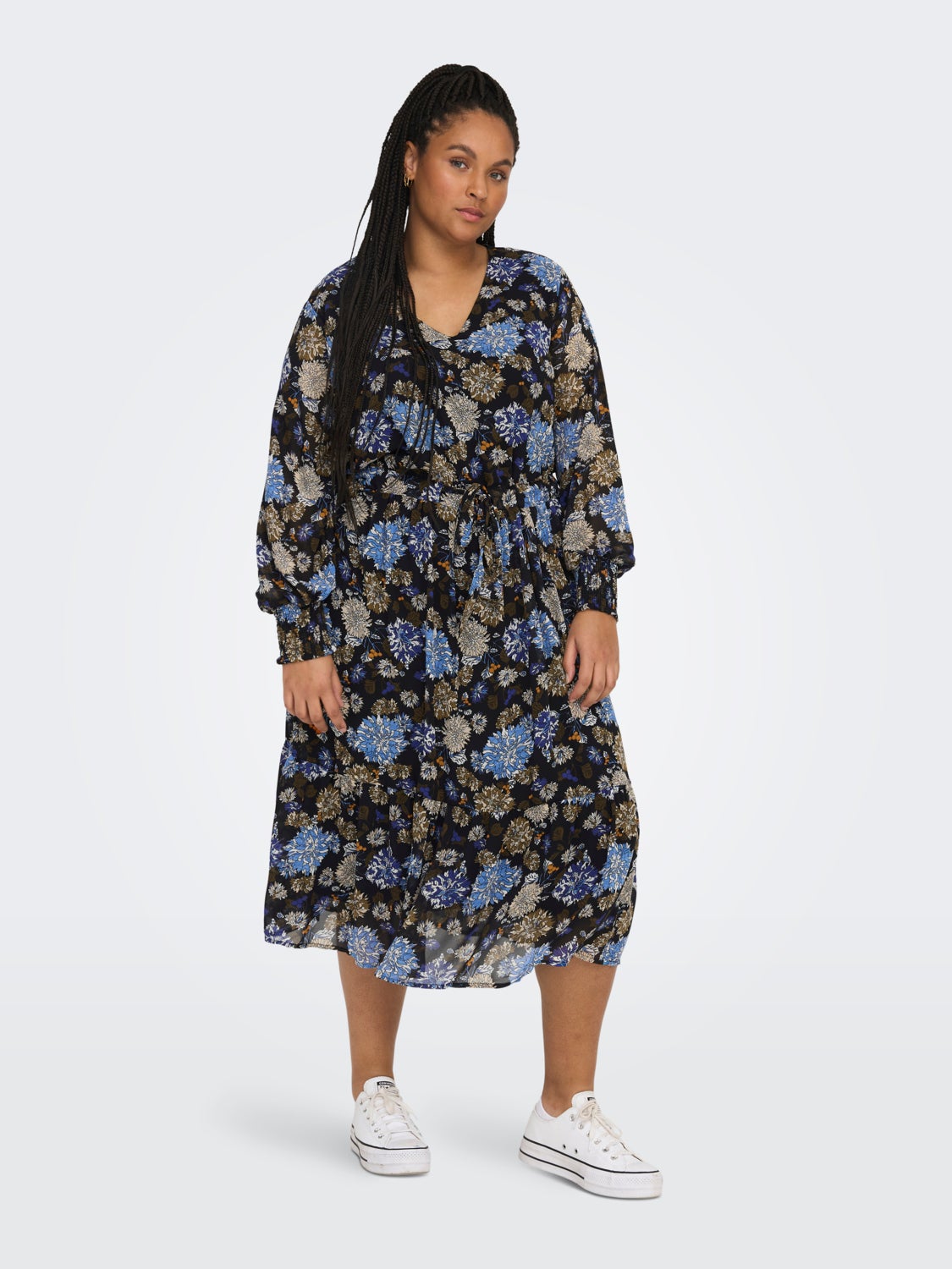 Curvy floral print midi Dress