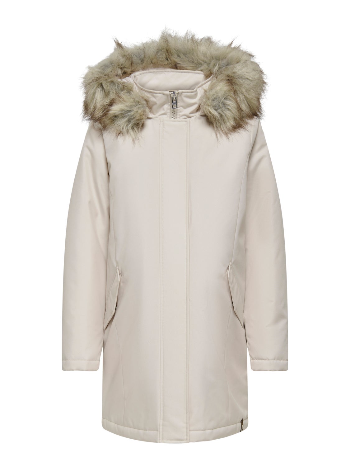 Hood with detachable faux fur edge Maternity Parka