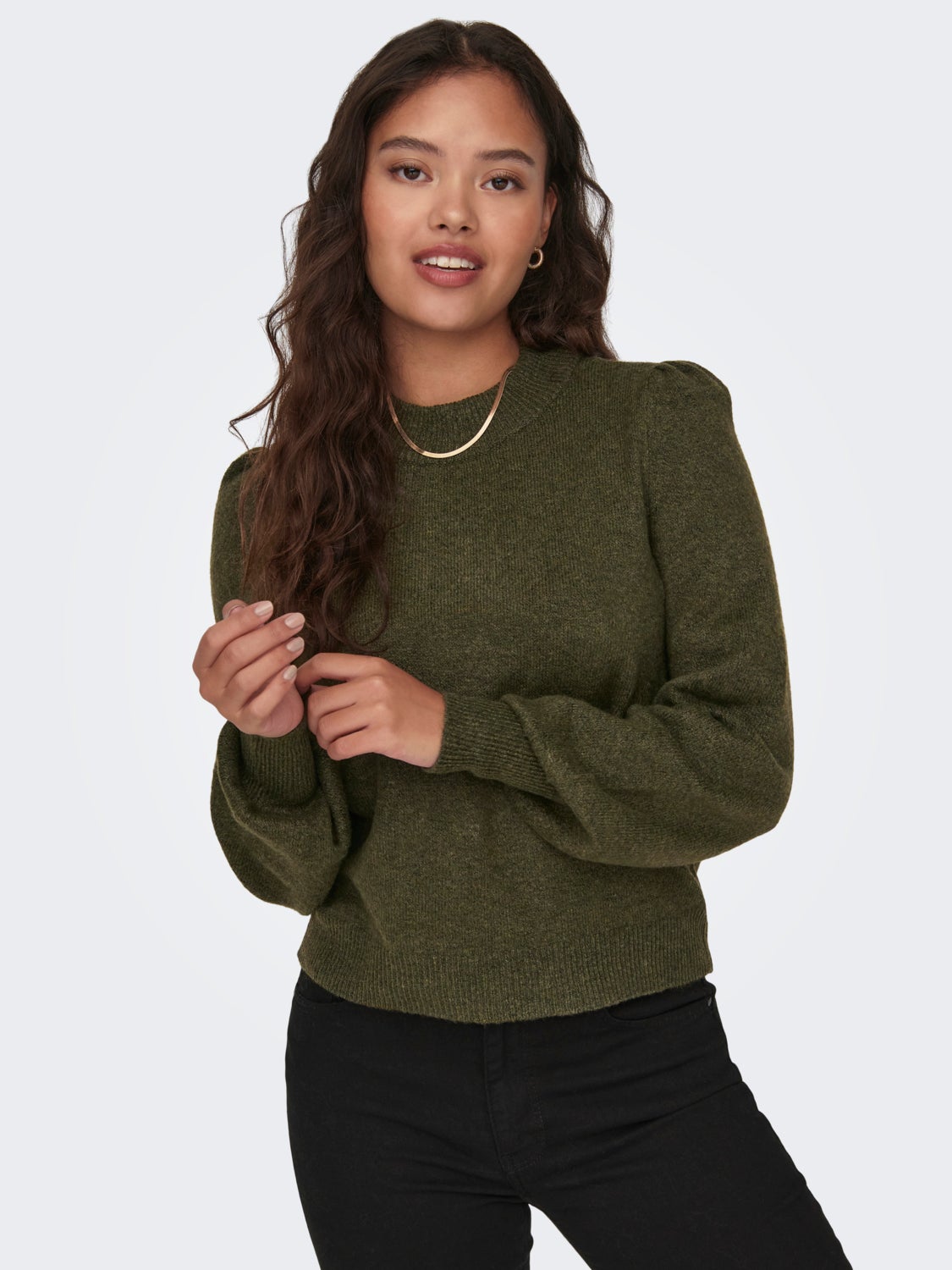 High neck knitted pullover