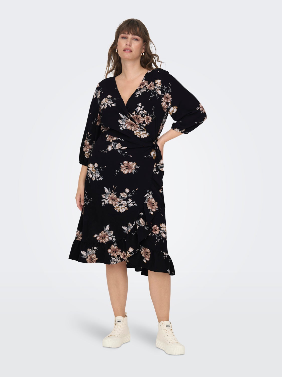 Curvy midi wrap dress