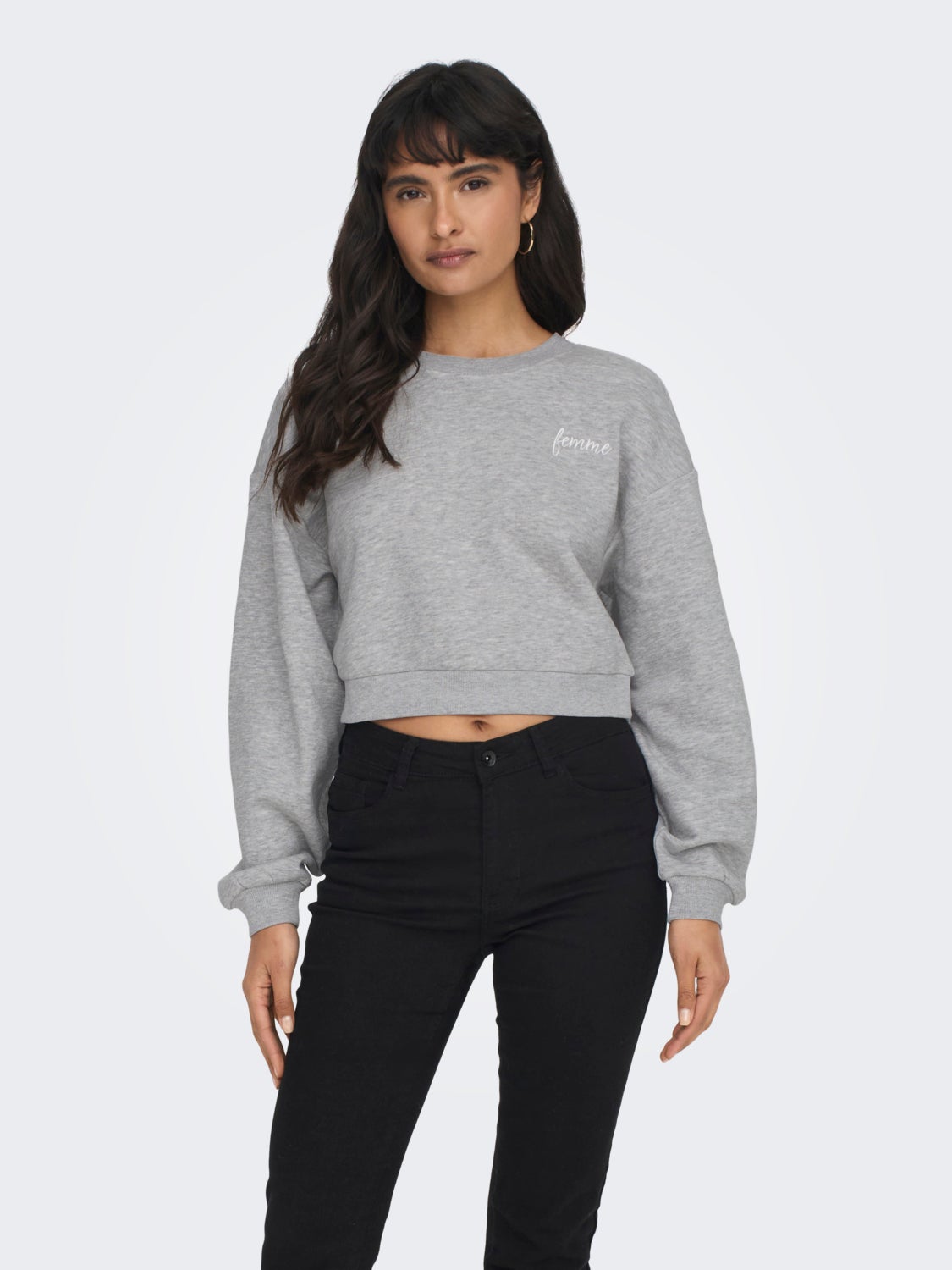 Cropped o-neck sweatshirt