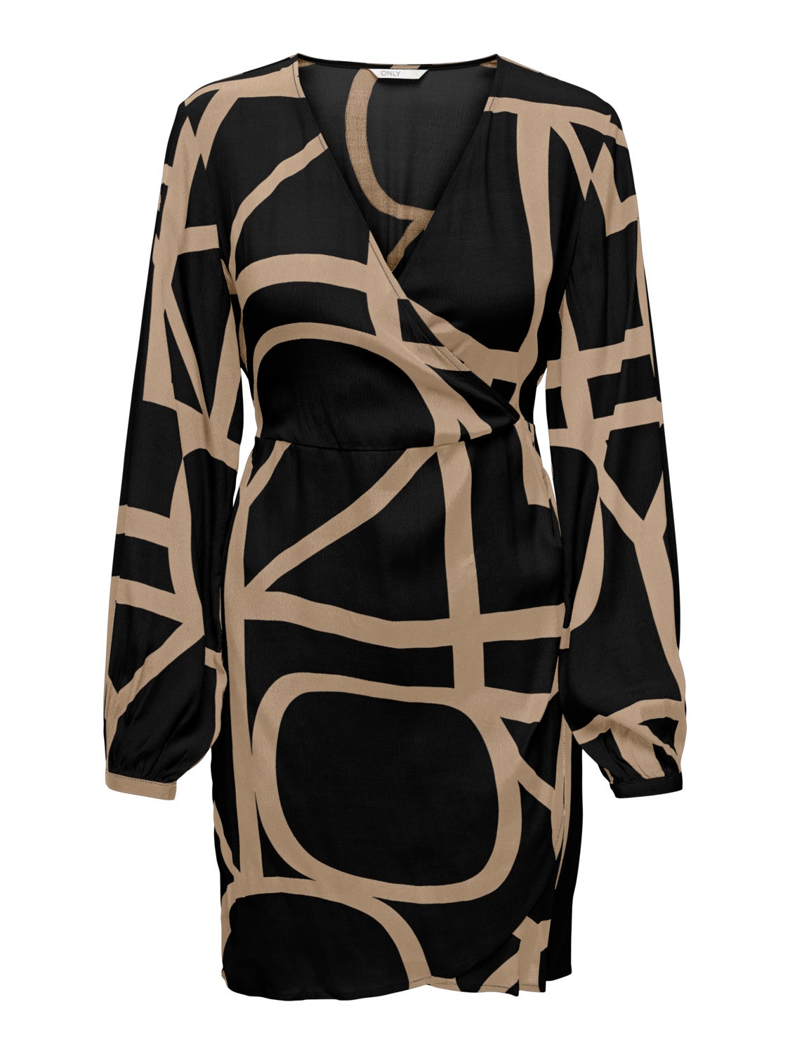 short printed dress with v-neck