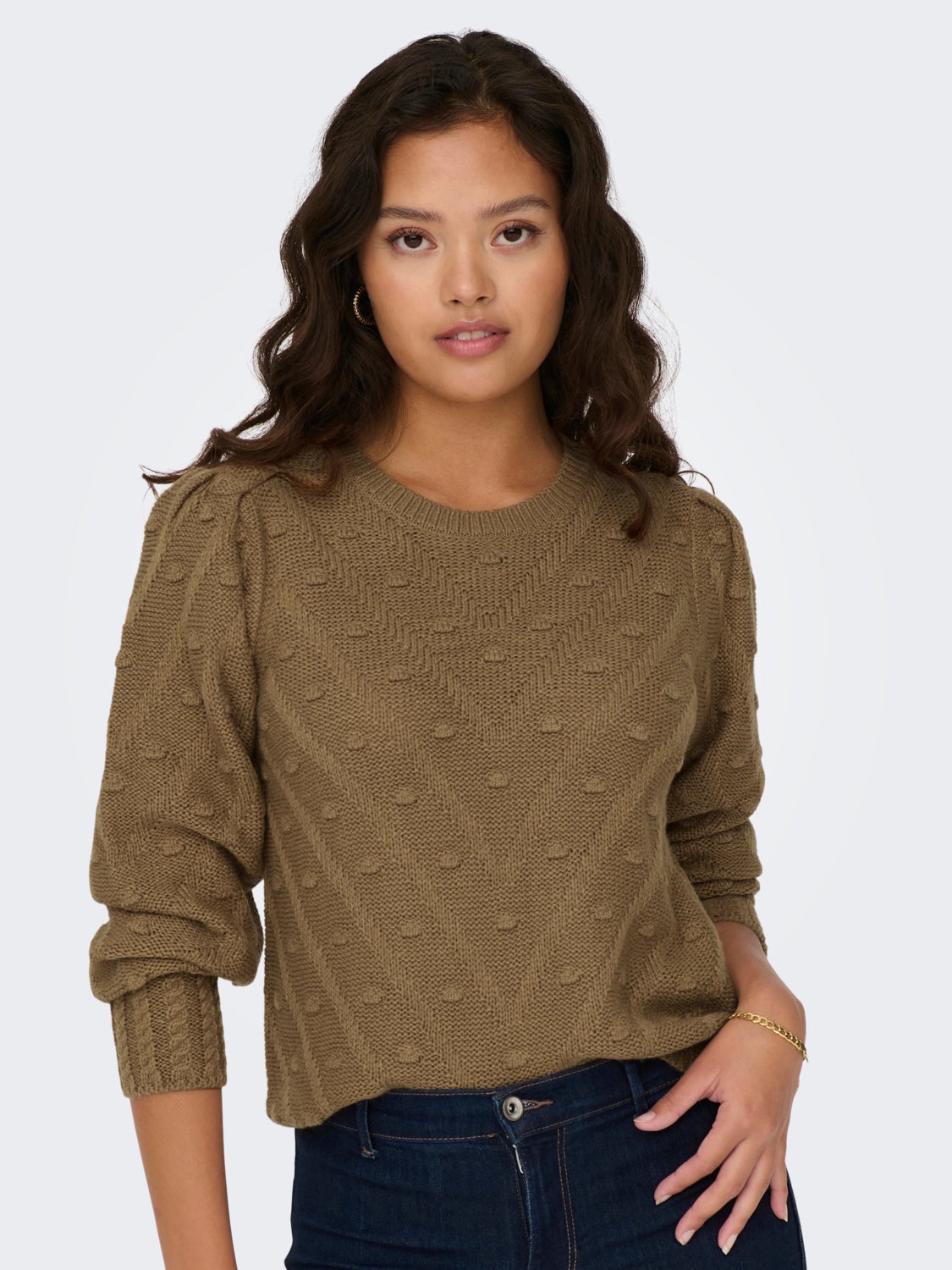 Textured knitted pullover