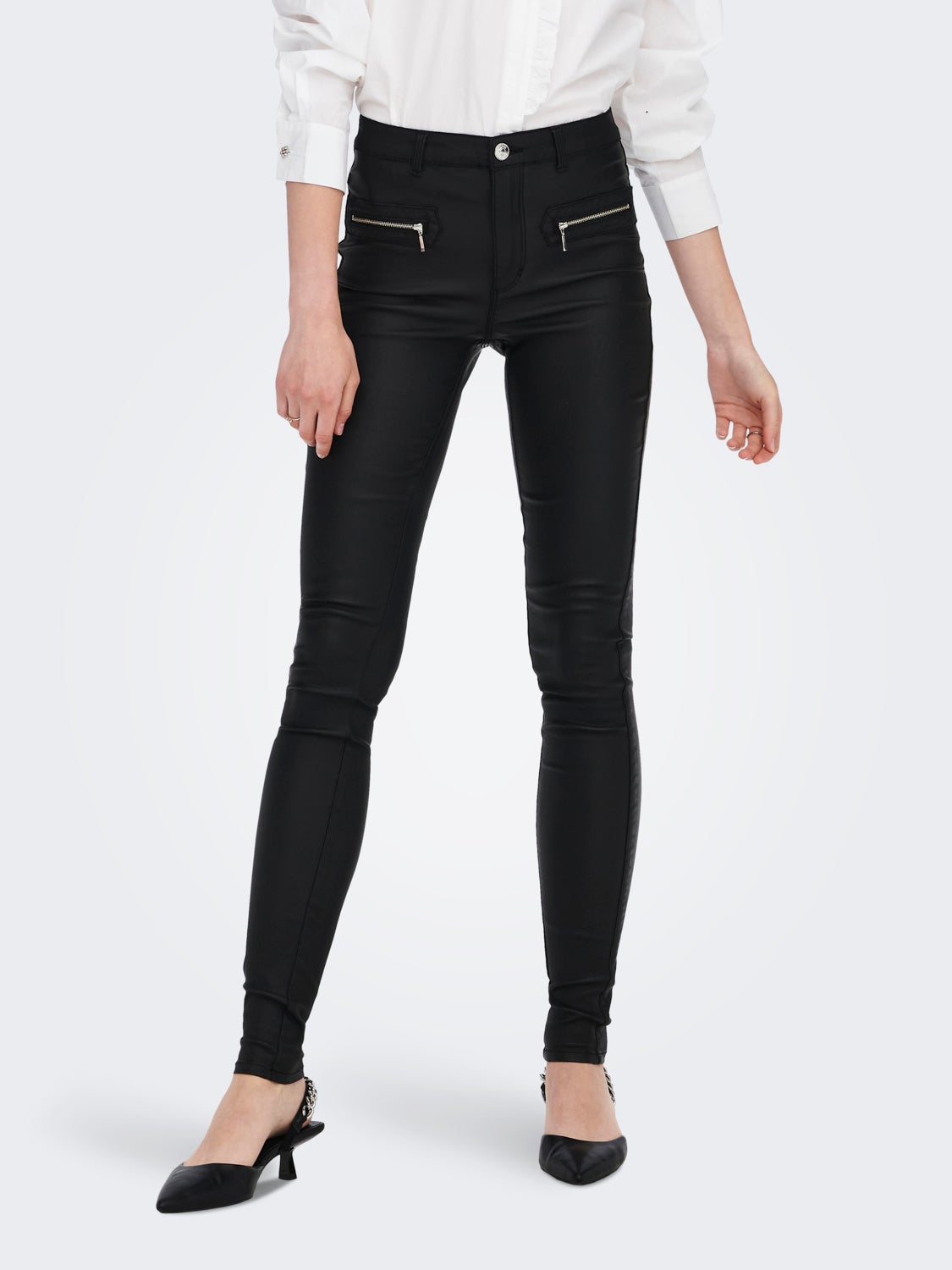ONLRoyal Zip HW Rock Coated Skinny fit jeans