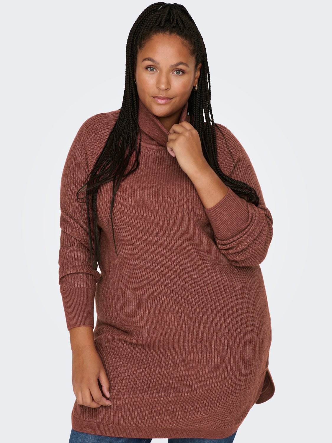 Curvy rollneck Knitted Pullover