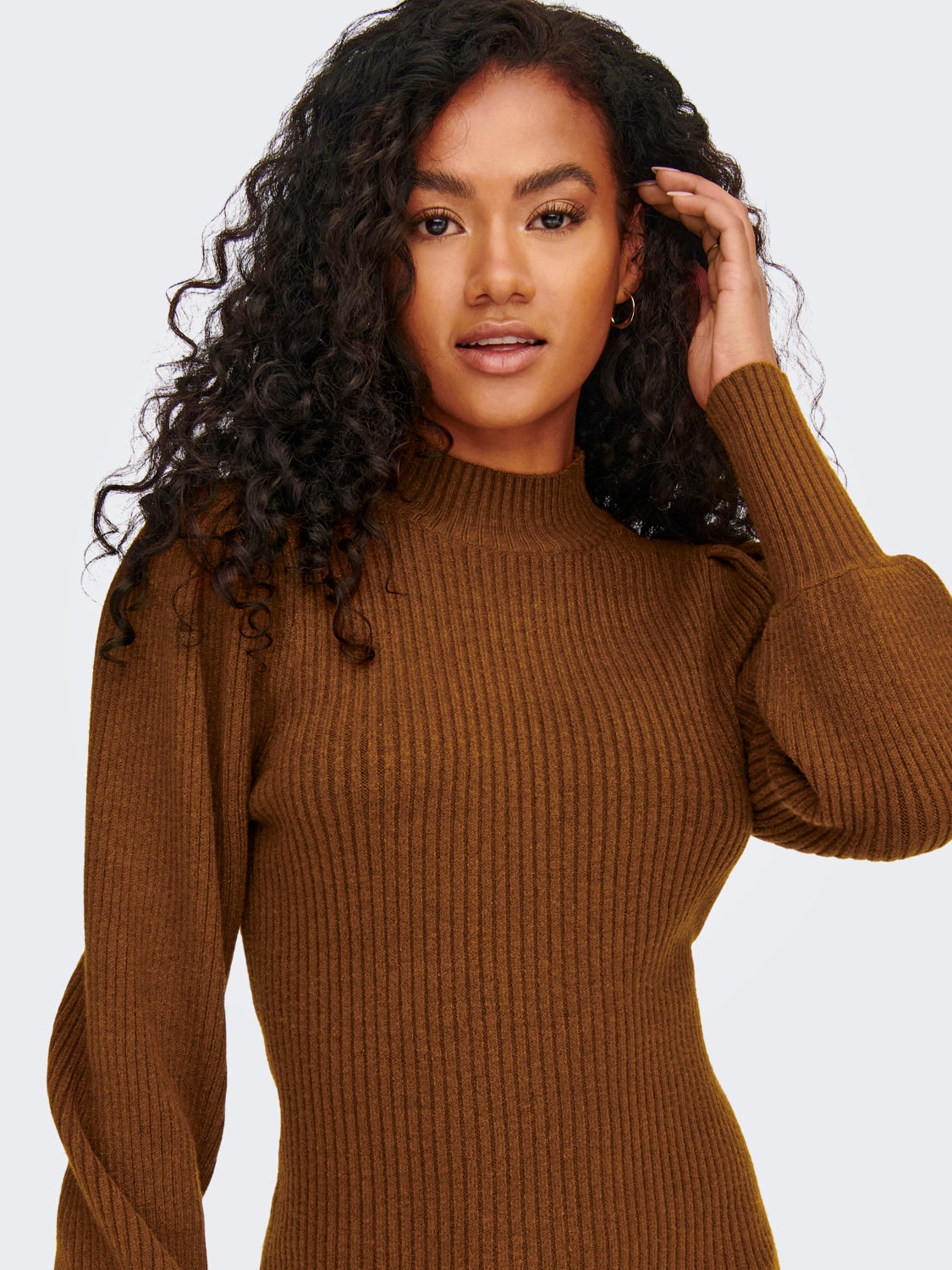 Mini knit dress with long sleeves