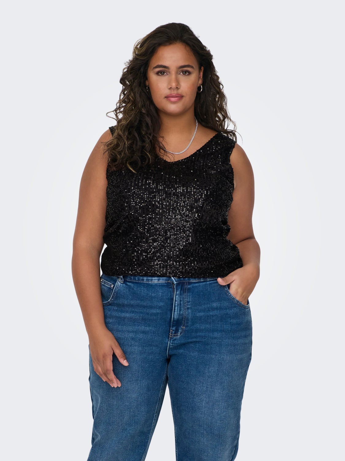 Curvy sequin top