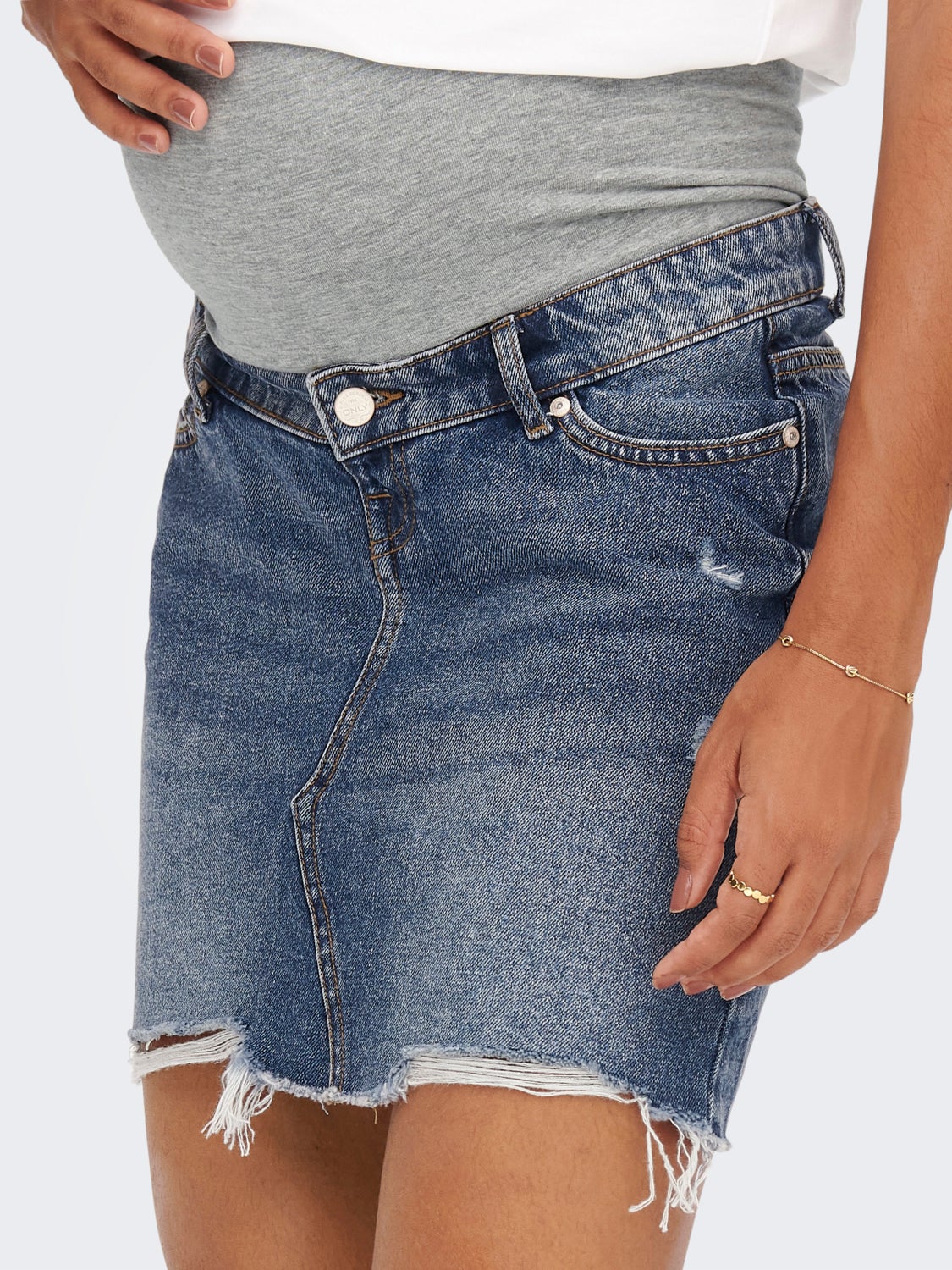 Mama detailed Denim skirt