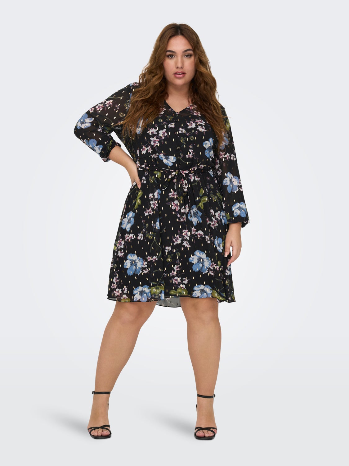 Curvy printed layered dress