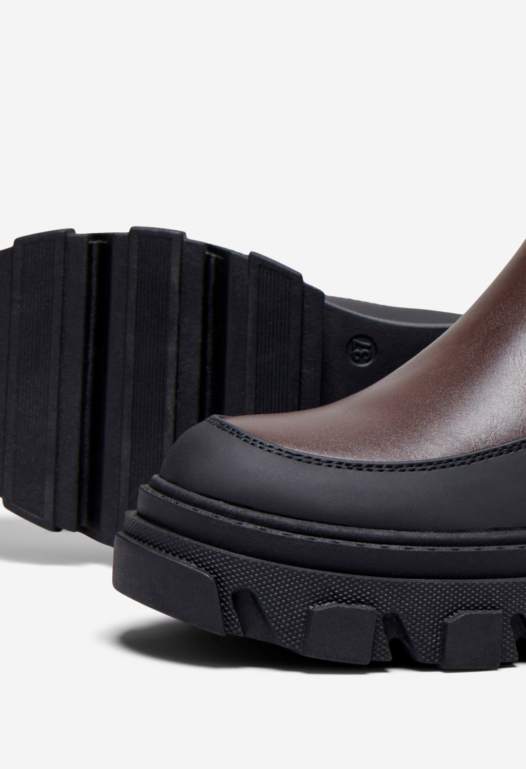 Faux leather chunky boots