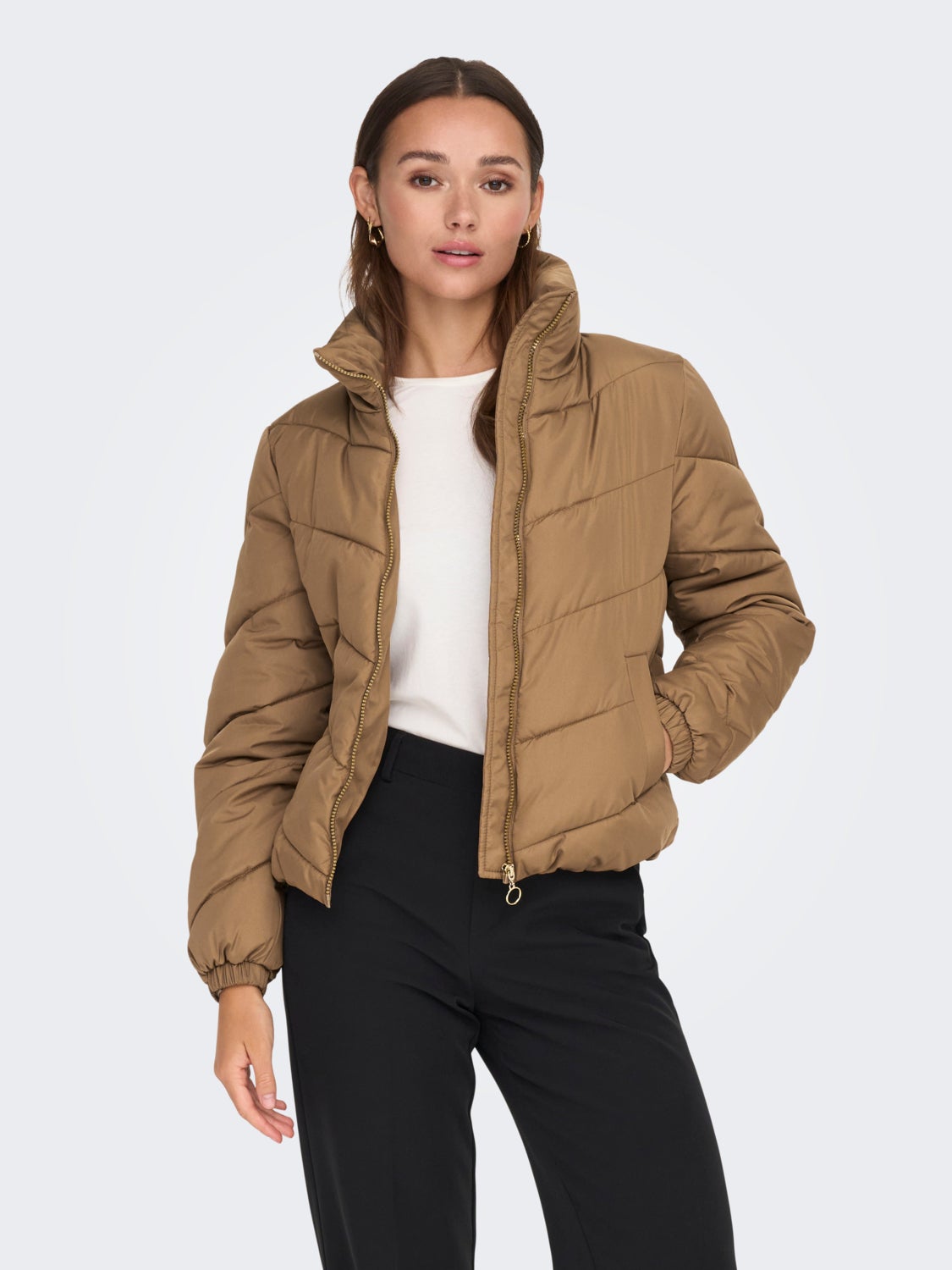 short jacket with high neck