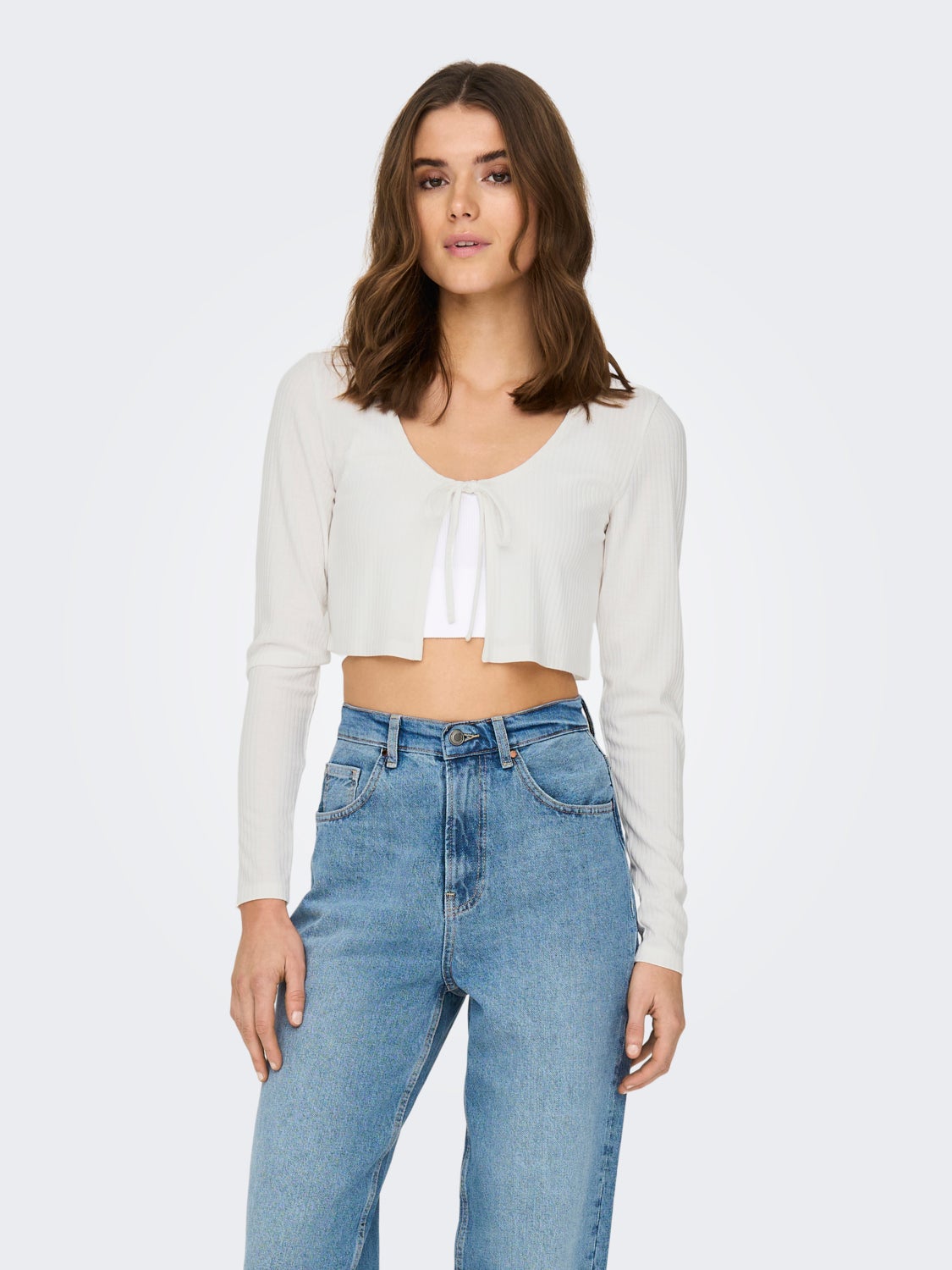 Cropped V-Neck Cardigan