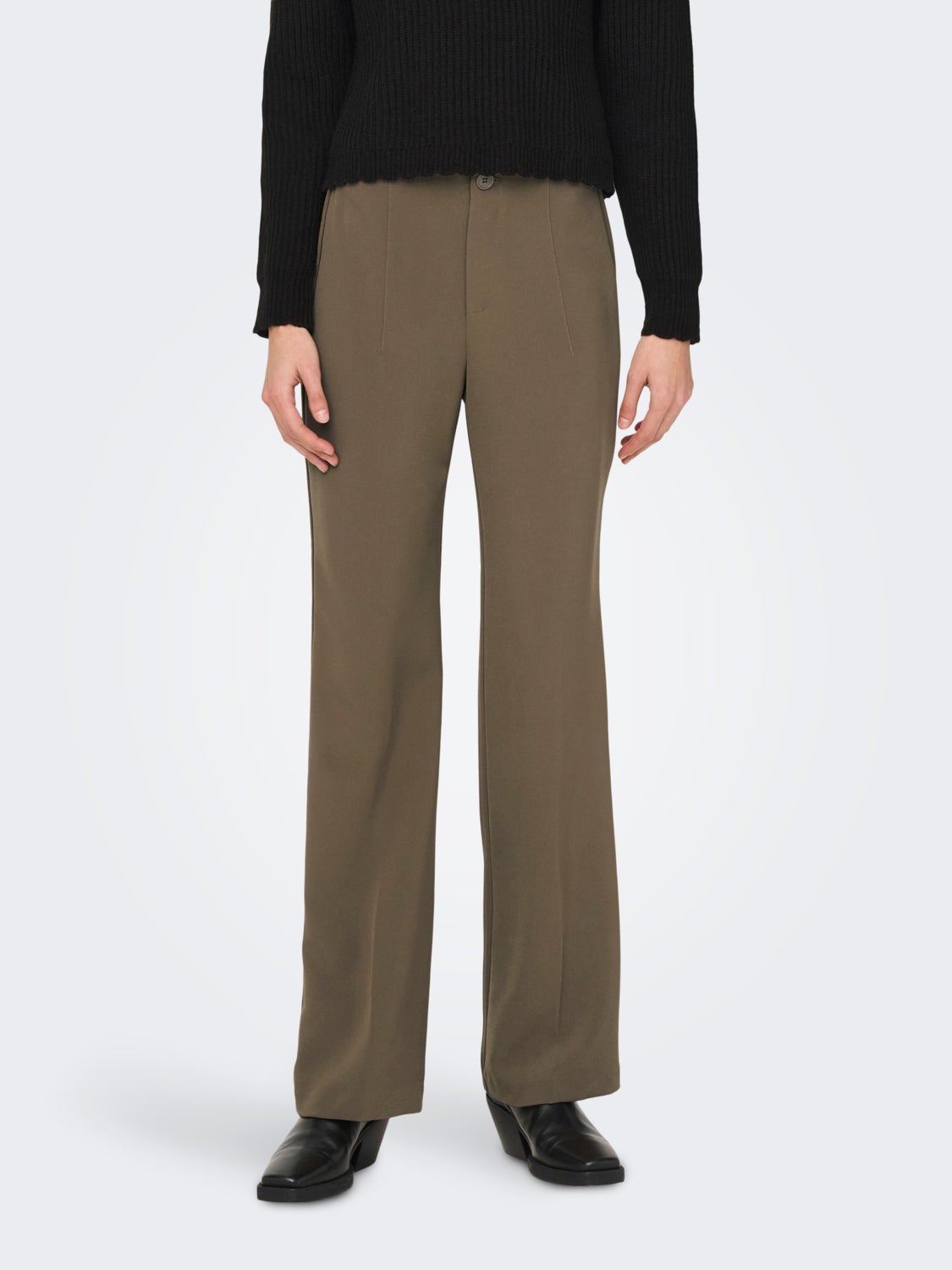 High waisted flared fit Trousers