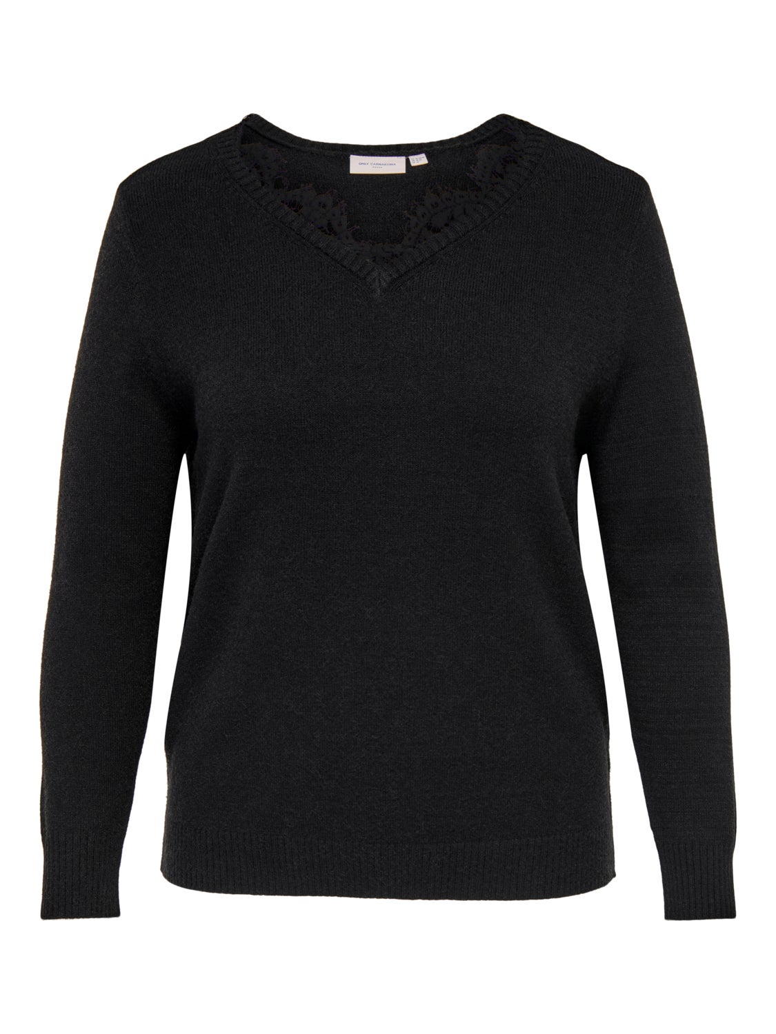 Curvy lace detail knitted pullover