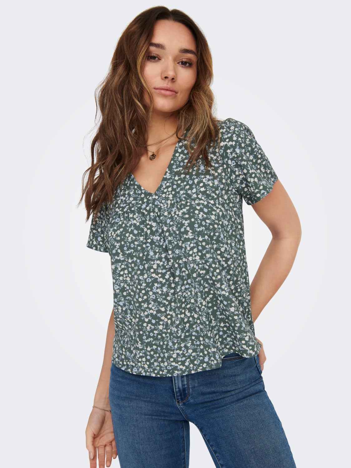 Regular Fit V-Neck Top