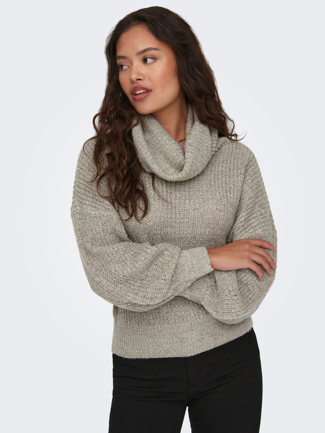 Roll neck knitted pullover