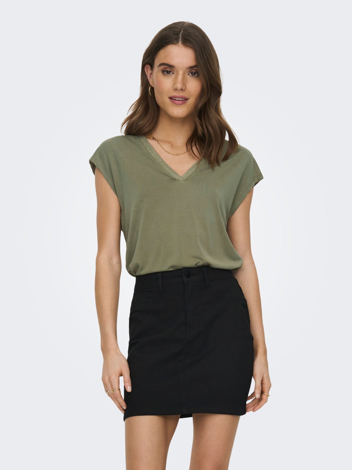 Regular Fit V-Neck Top