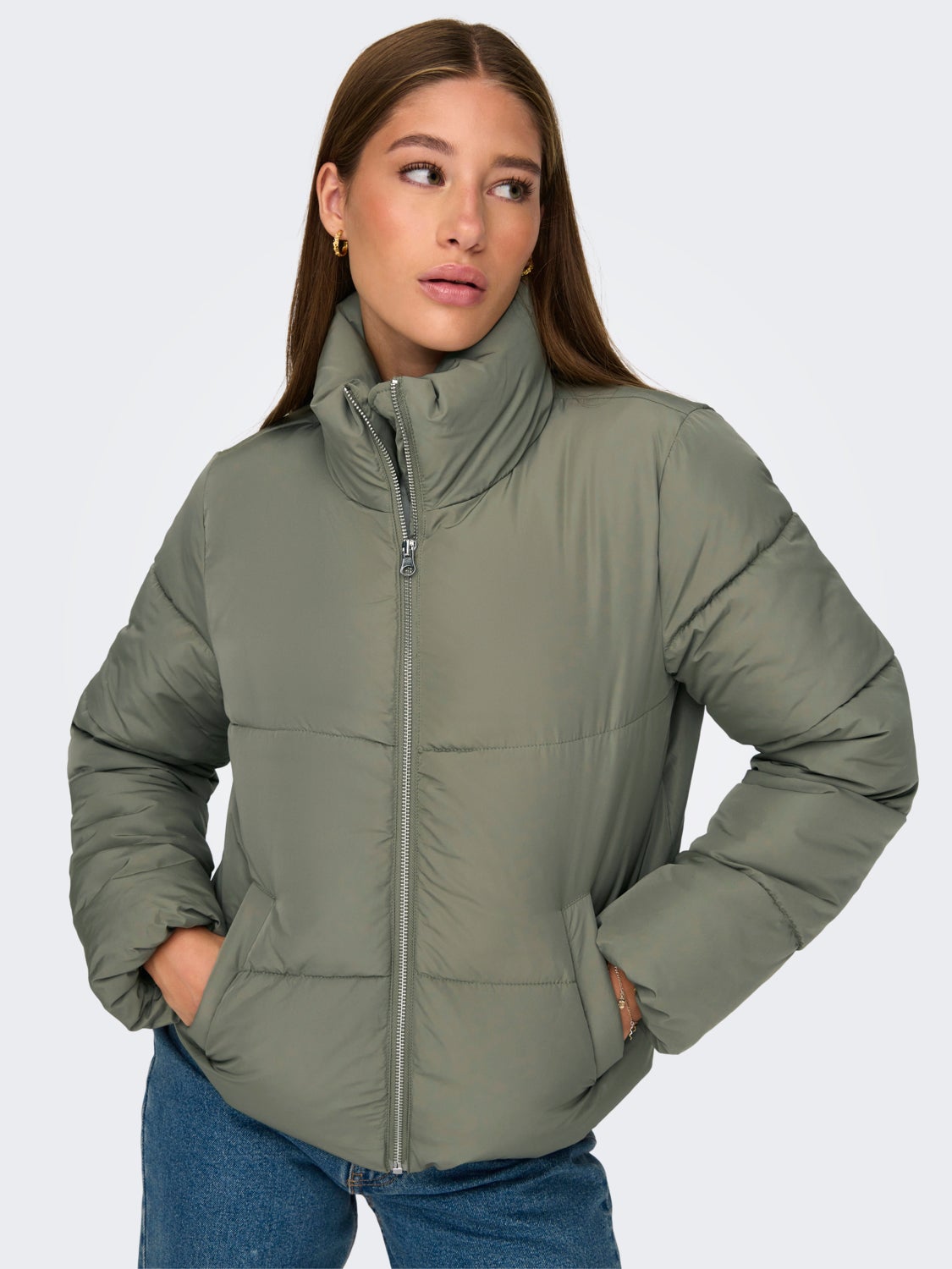 High neck short jacket