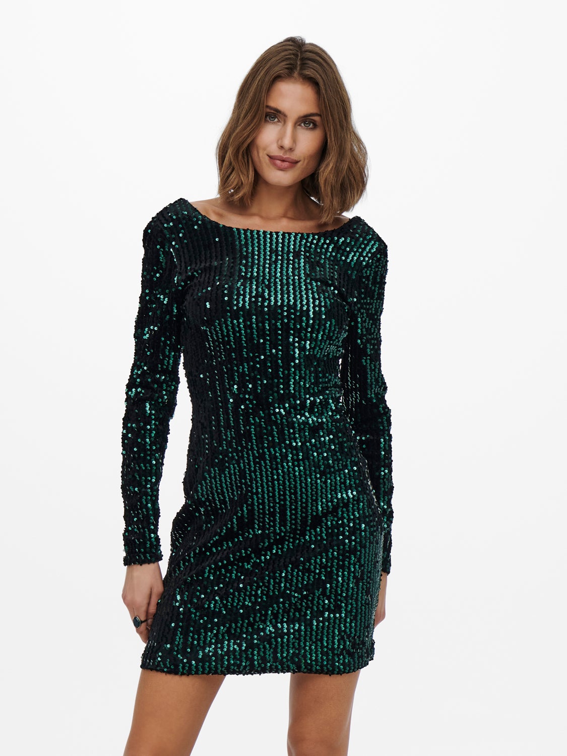 Sequin Dress with Deep Back