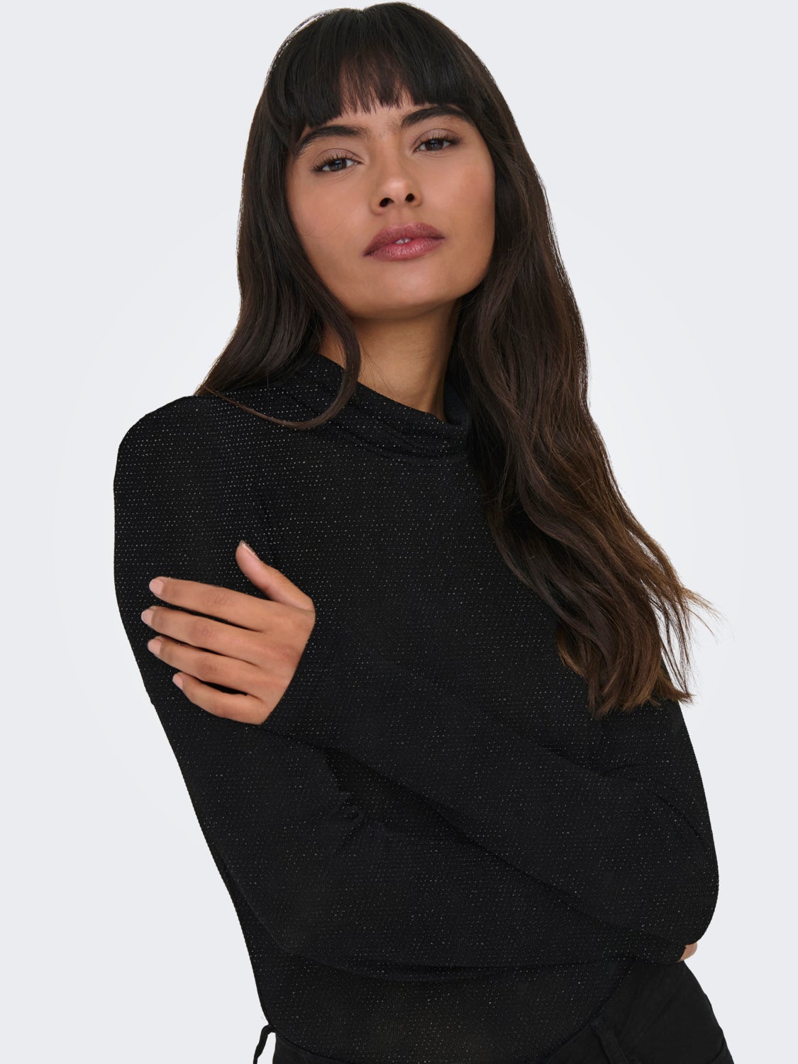 High neck glitter top