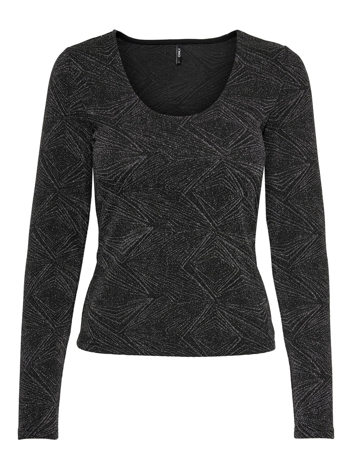 Glitter V-Neck Long Sleeved Top