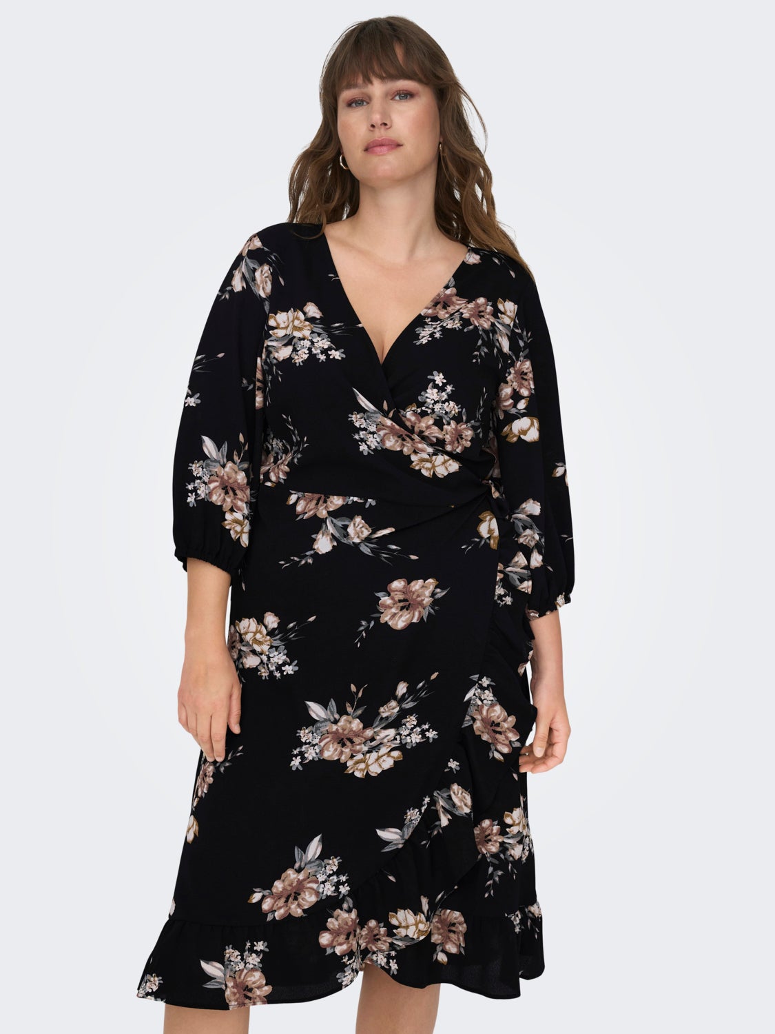 Curvy midi wrap dress