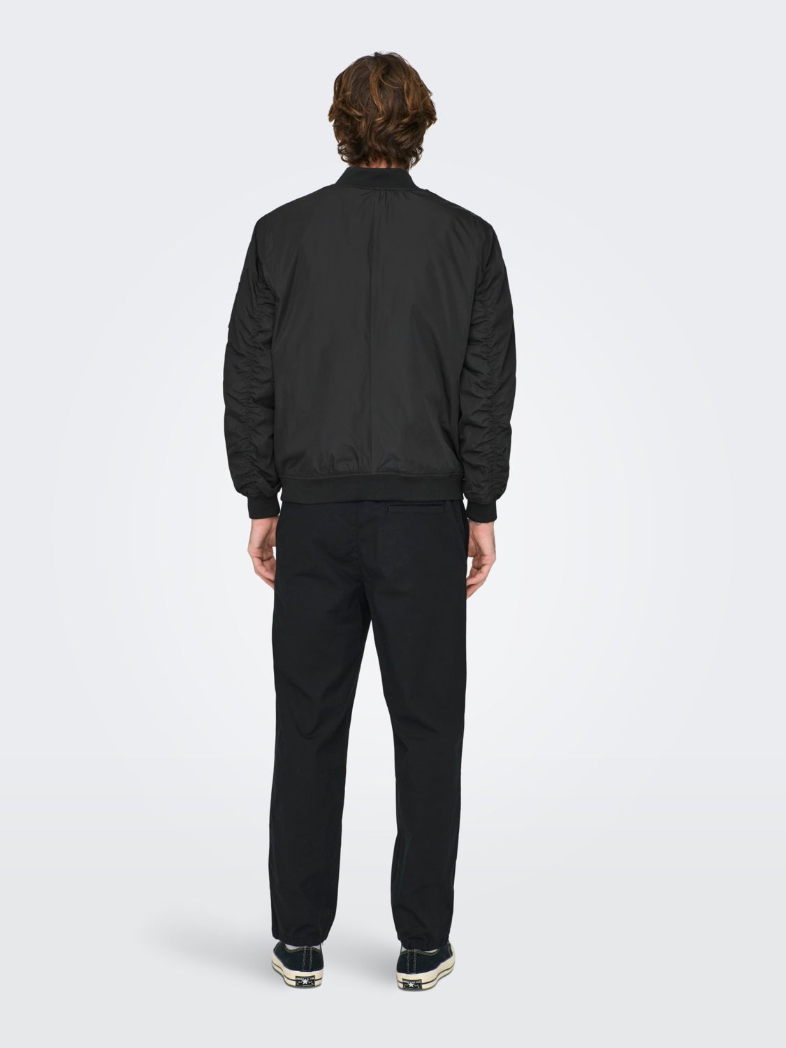 Solid color bomber jacket