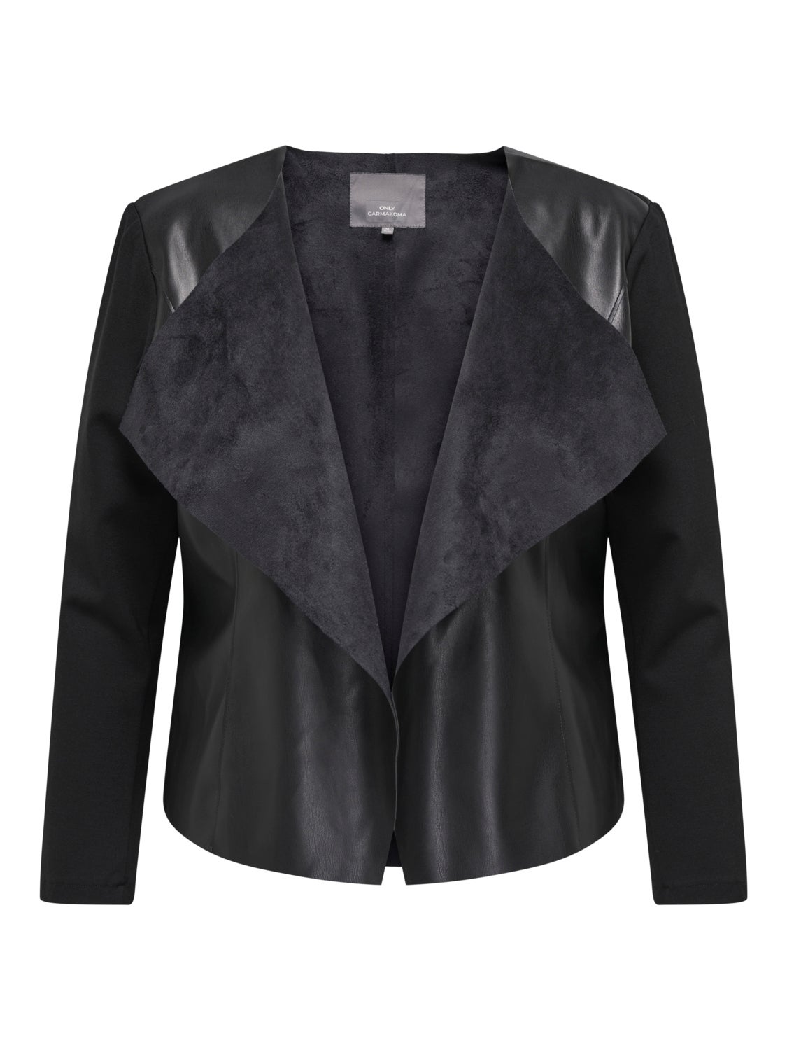Curvy faux leather blazer