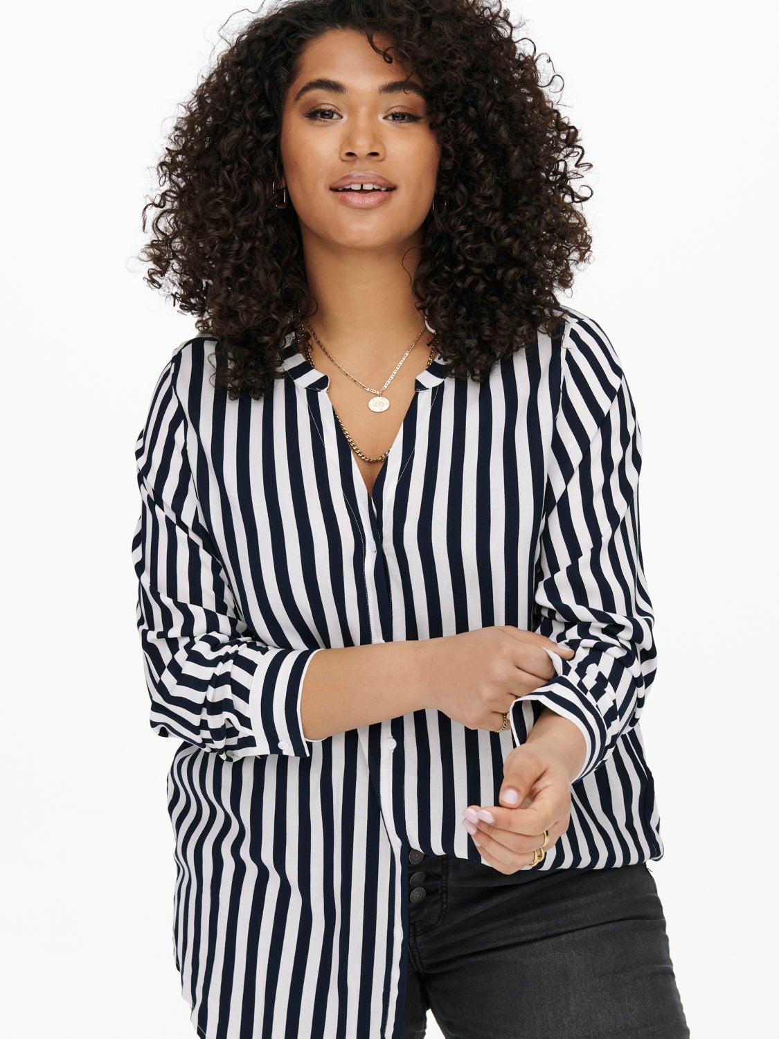 Curvy striped viscose Shirt