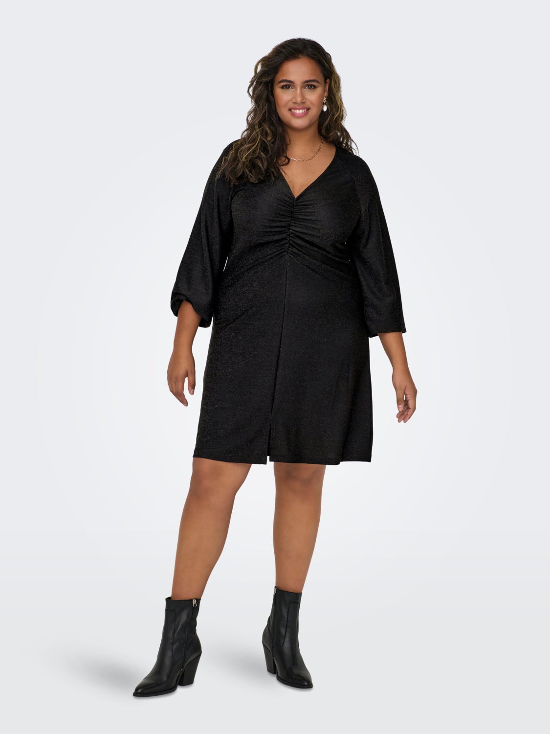 Curvy glitter v-neck dress