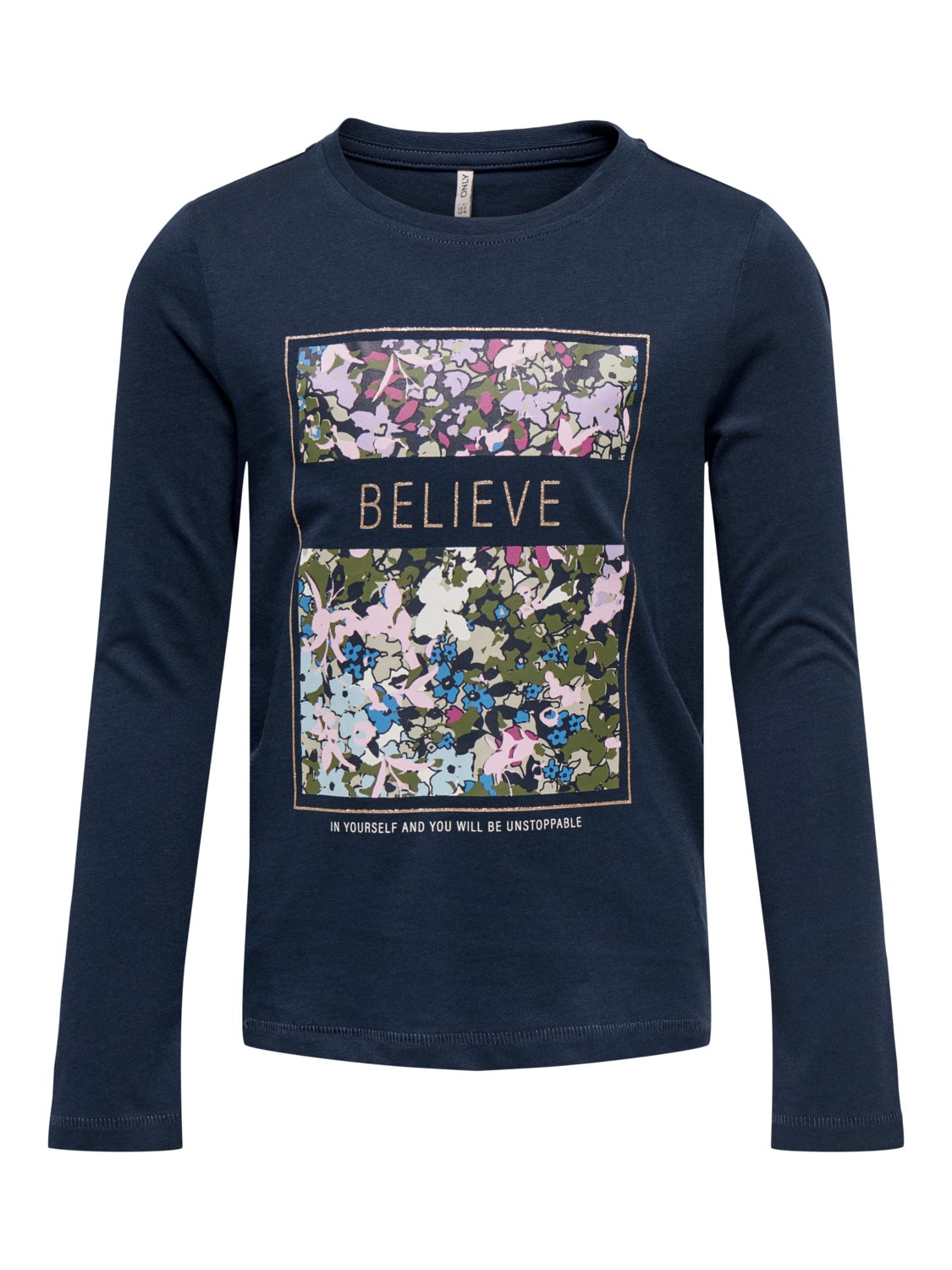 o-neck t-shirt with long sleeves and print