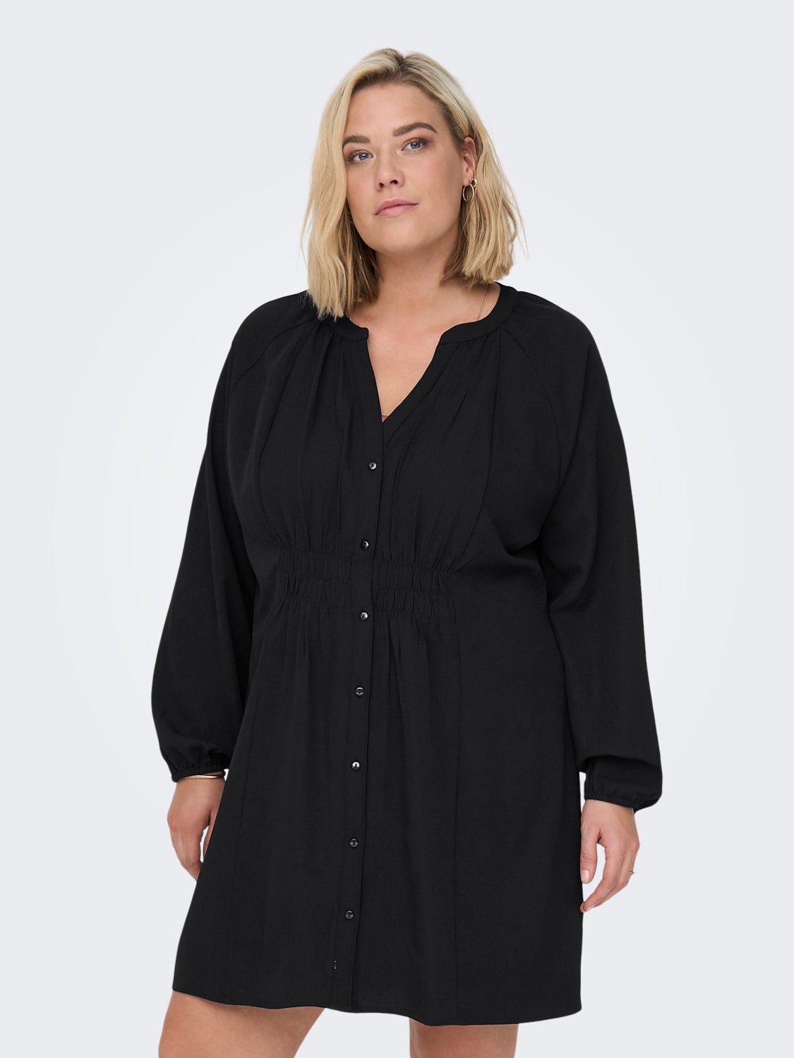 Curvy v-neck tunic dress