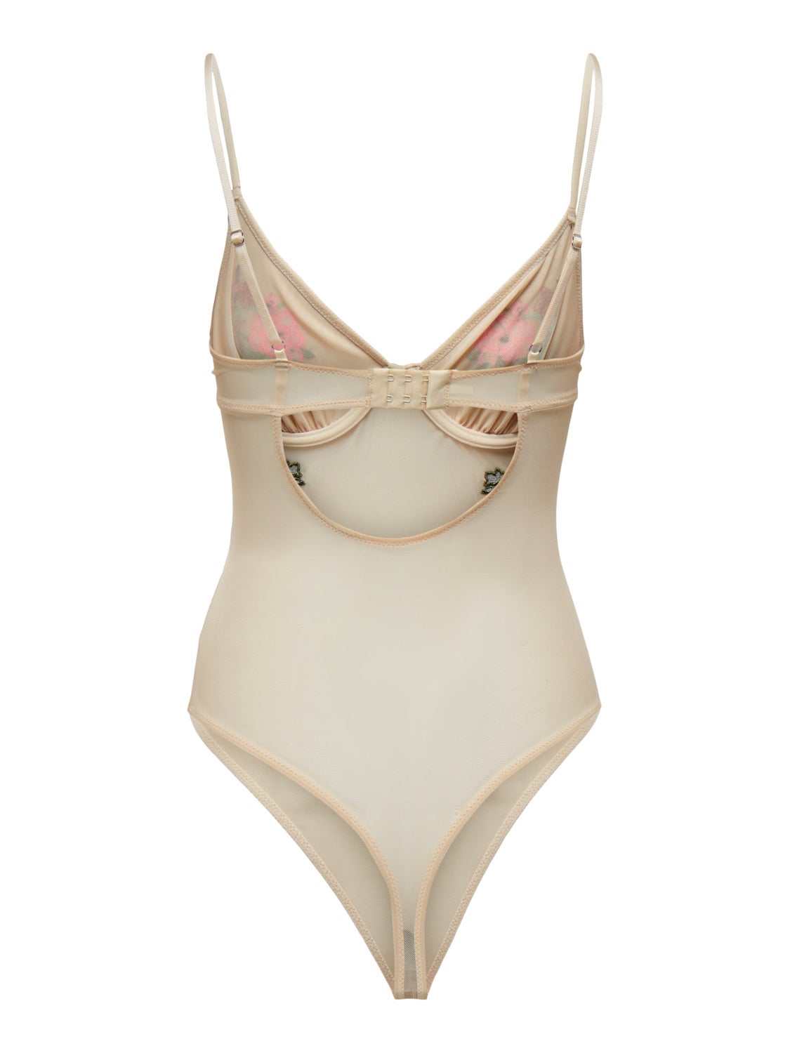 Mesh Bodystocking With Embroidery