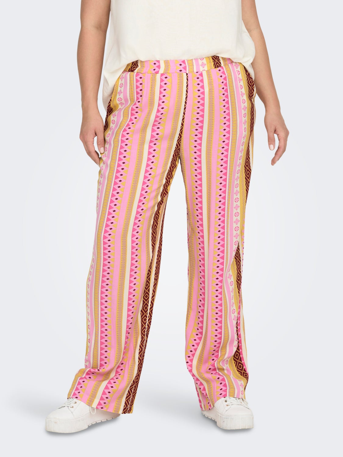 Curvy printed trousers