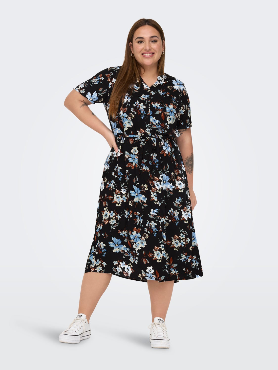 Curvy printed Shirt dress