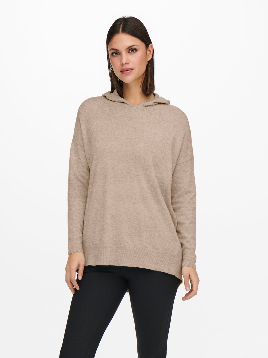 Loose hooded Knitted Pullover