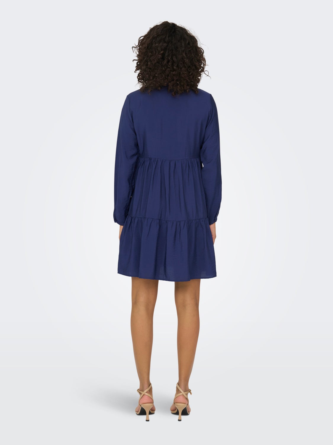 Mama solid color shirt dress