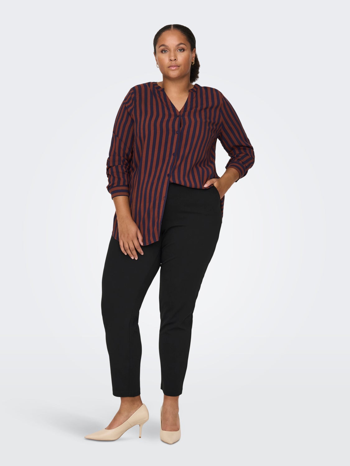 Curvy striped viscose Shirt