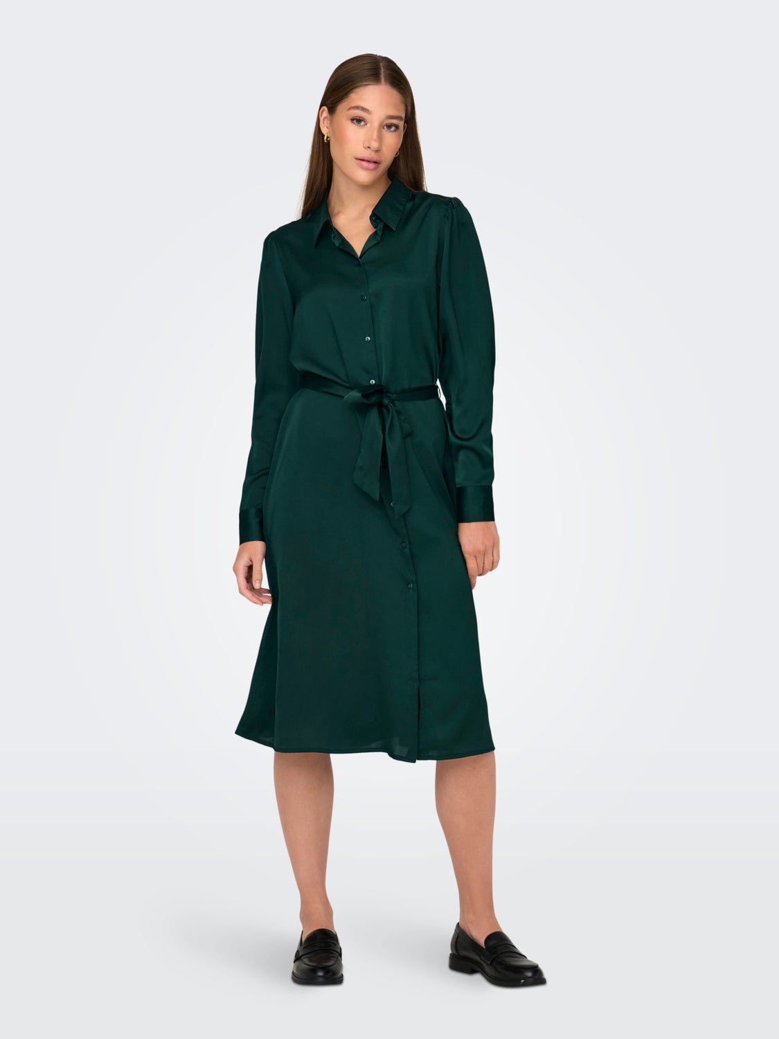 Long sleeved midi Shirt dress