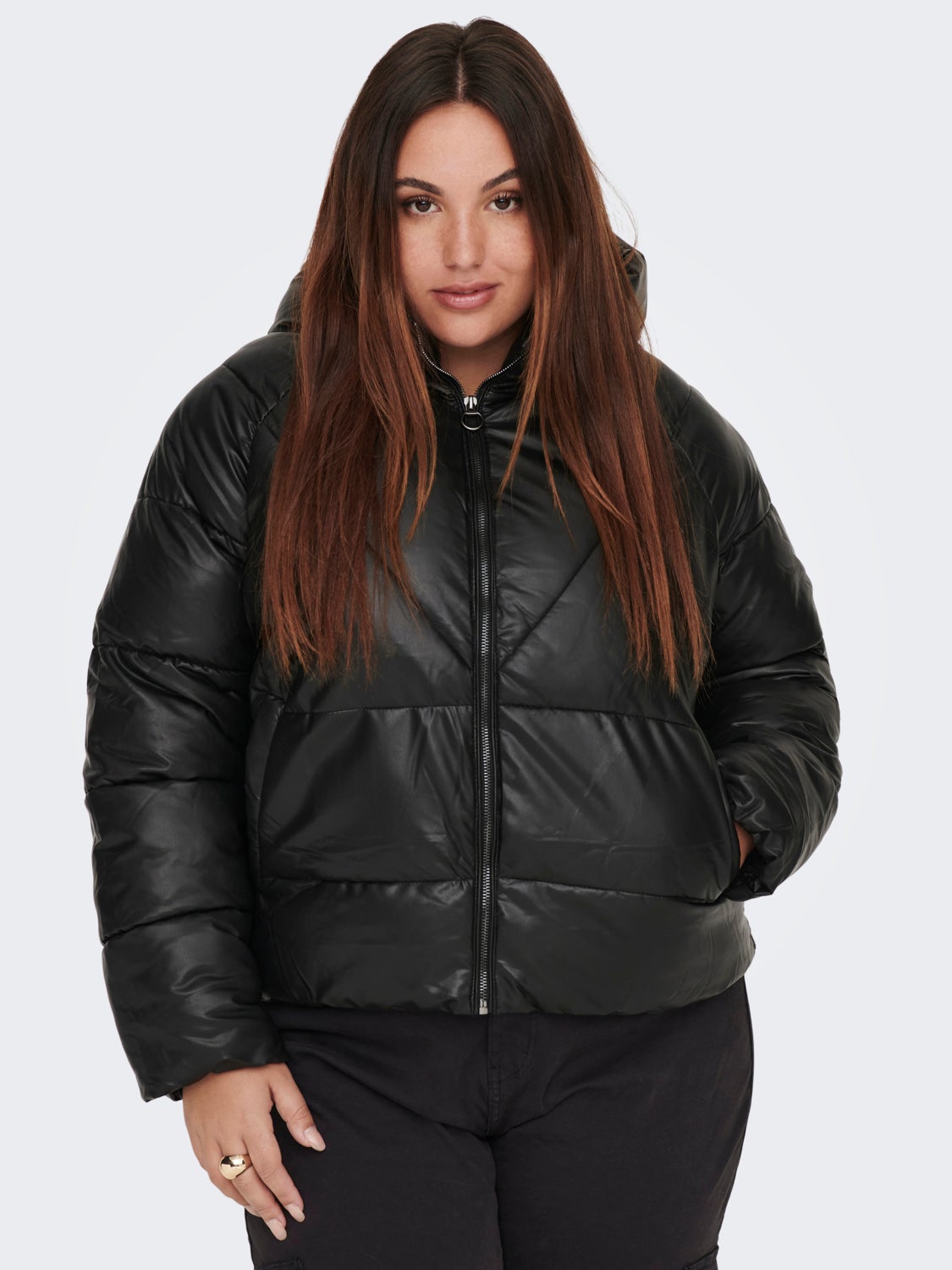 O-Neck Curve Quilted Jacket