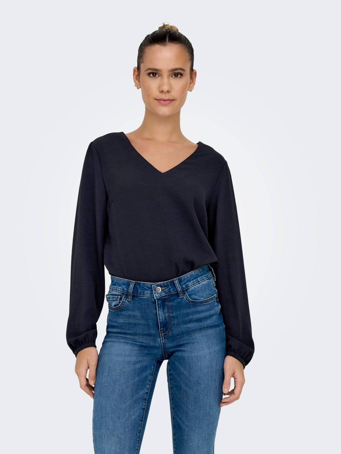 V-neck top with long sleeves