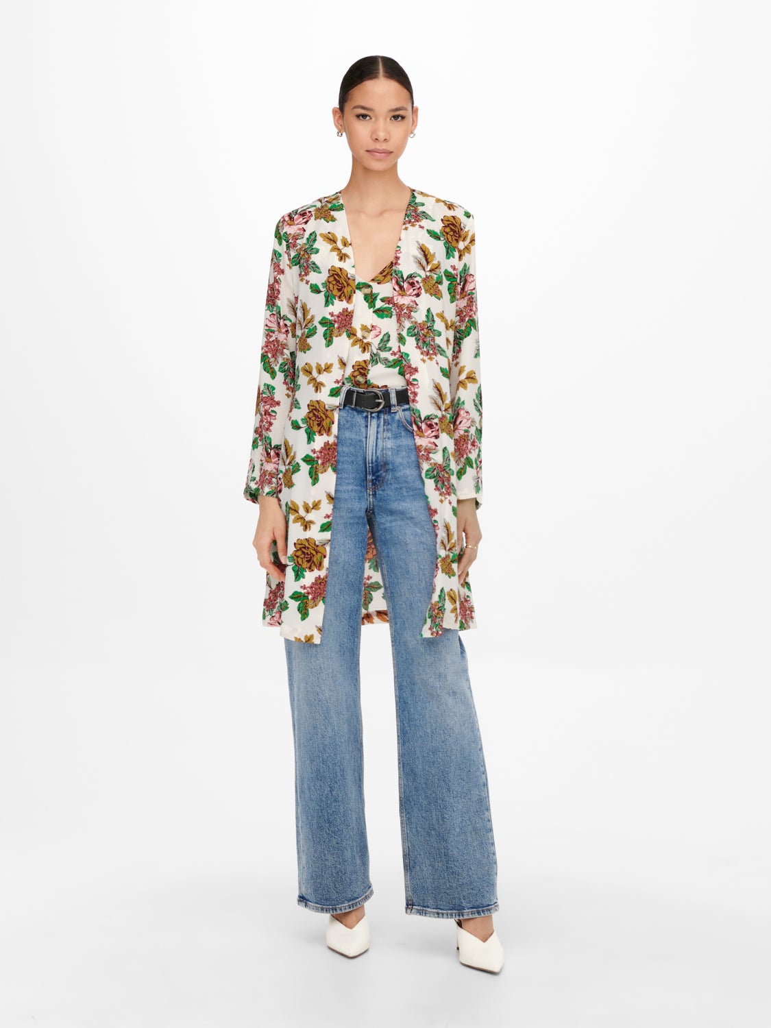 mini v-neck dress with print