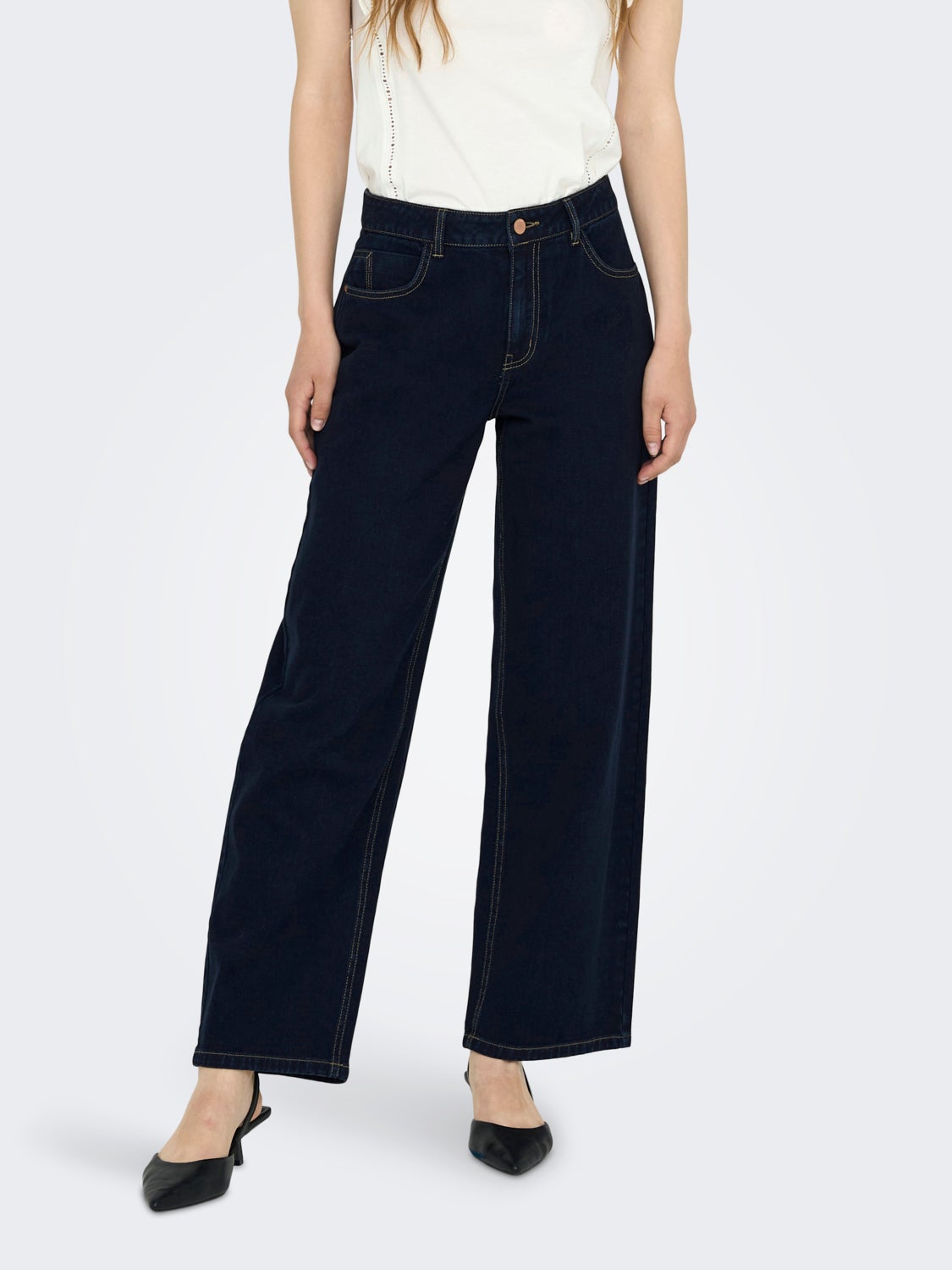 JDYCELIA HW WIDE ANK JEANS DB DNM