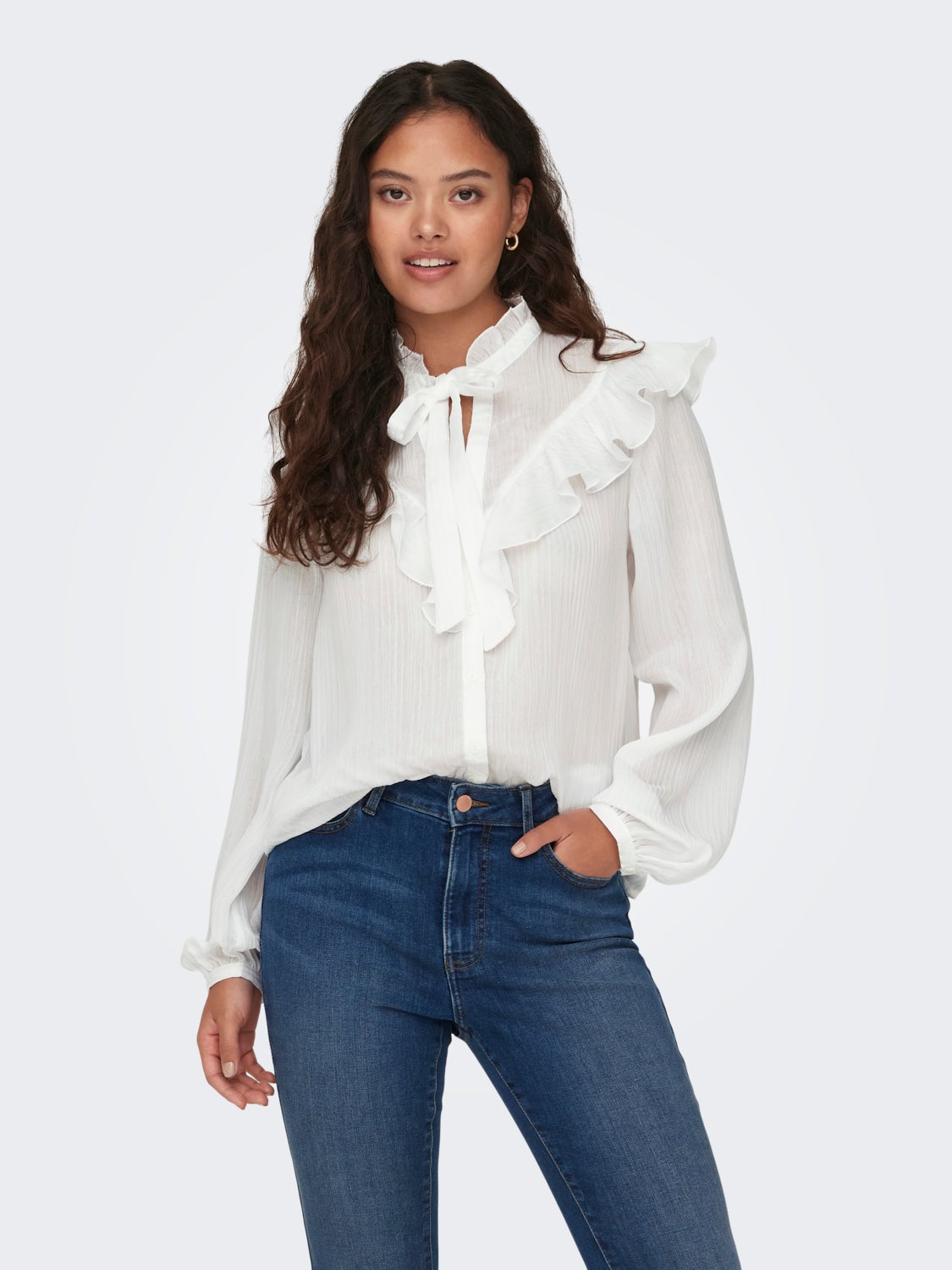 Shirt with frills