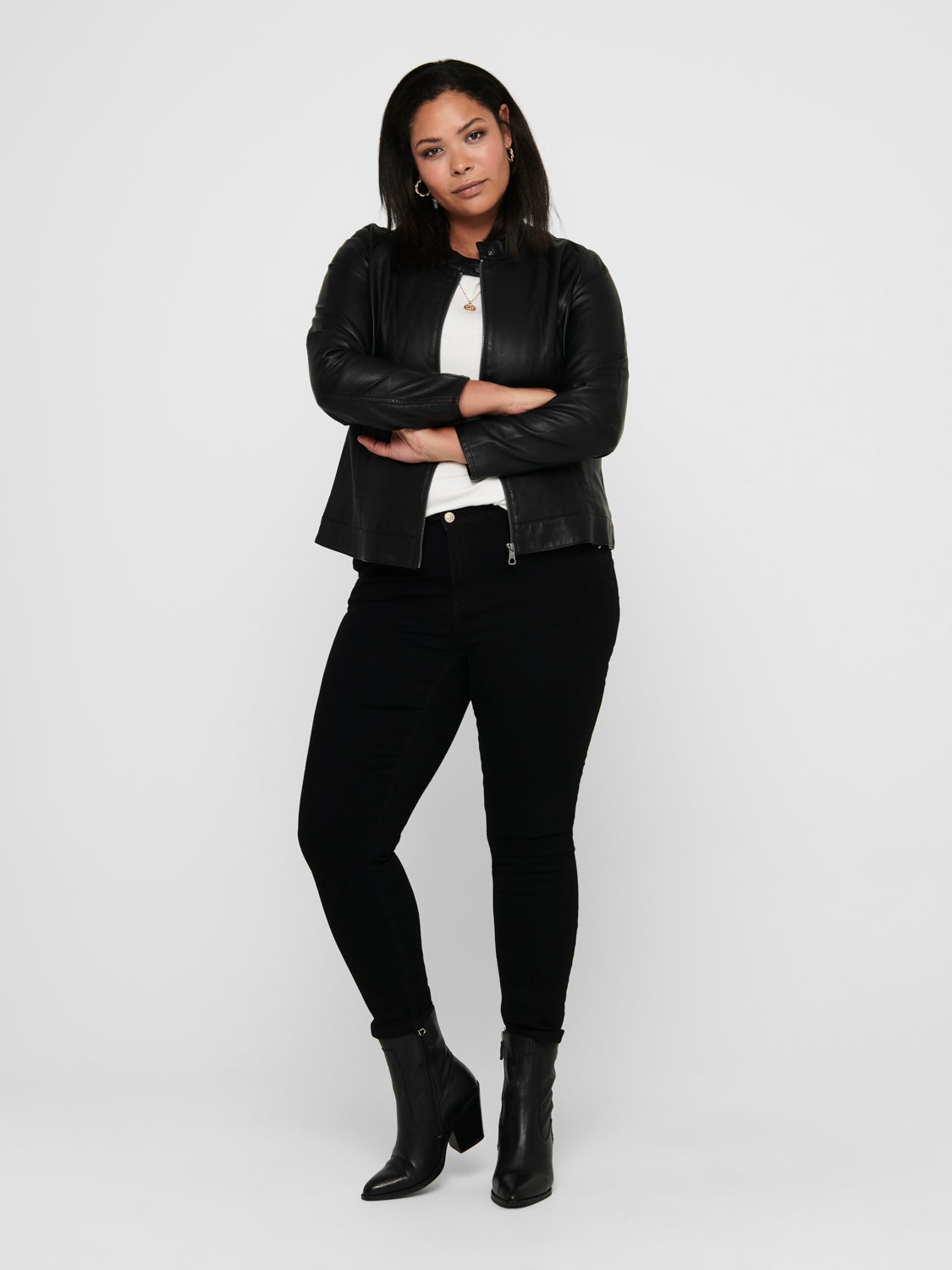 Curvy Faux Leather Jacket