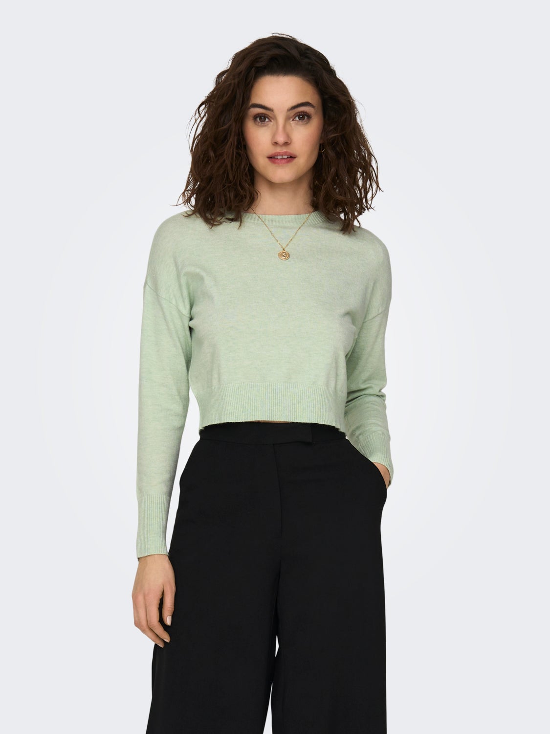Cropped knitted Pullover