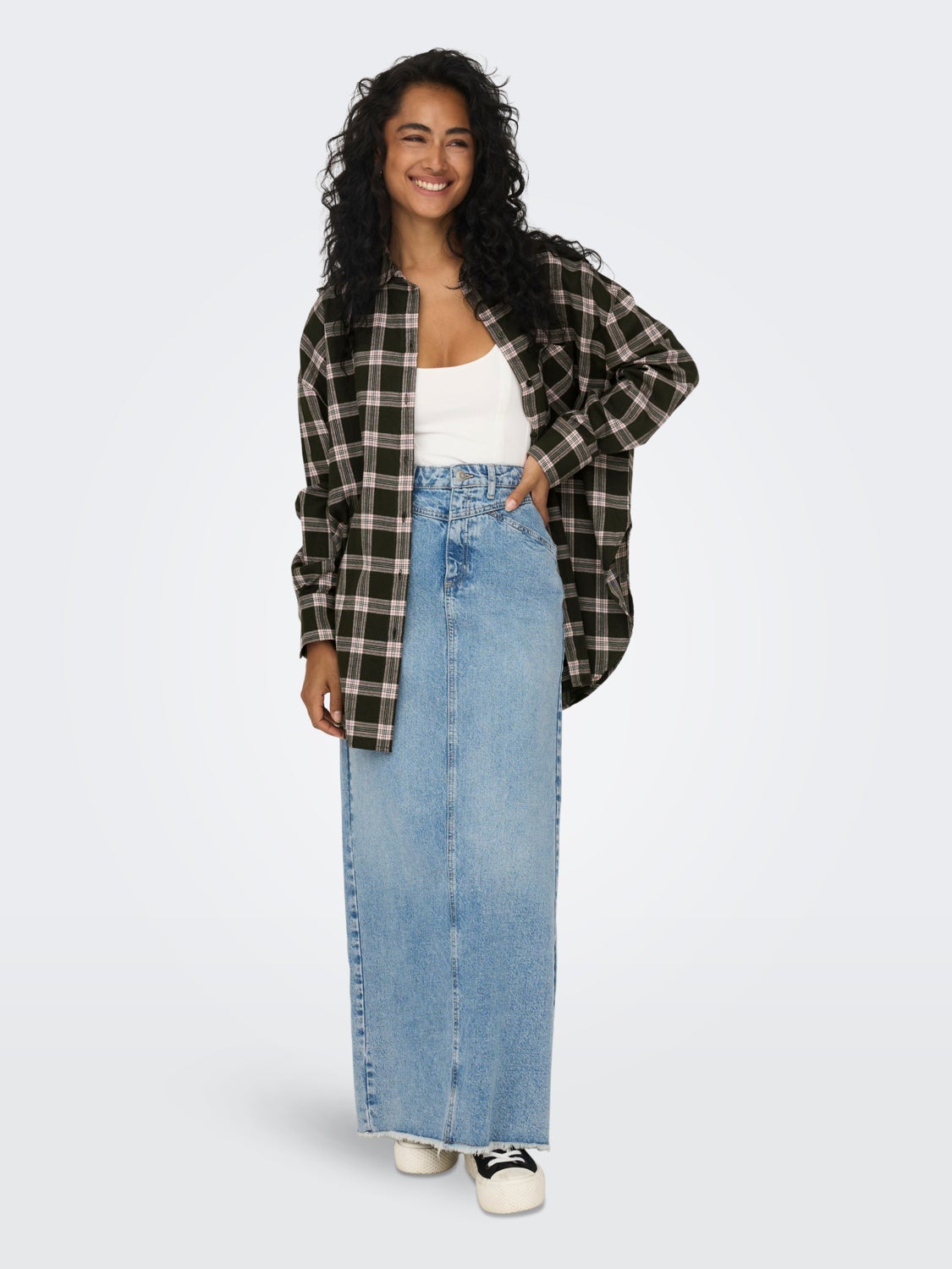 Oversized checkered shirt