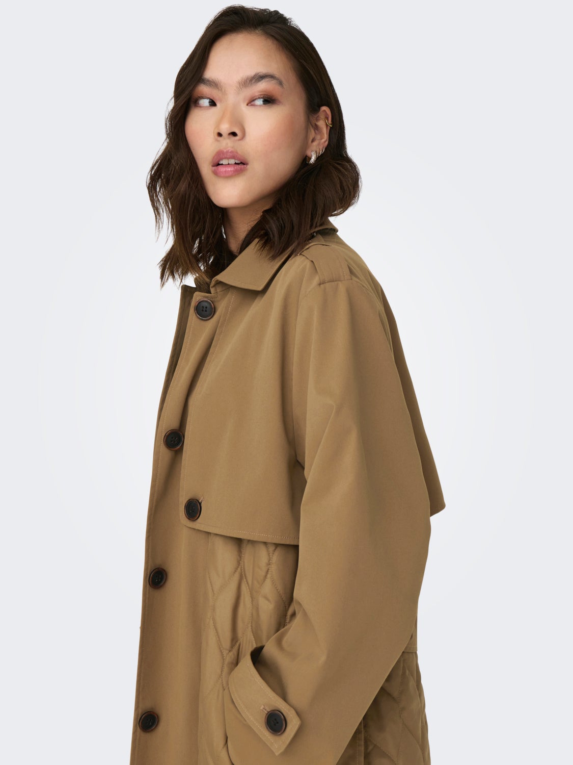 Quilted trench coat