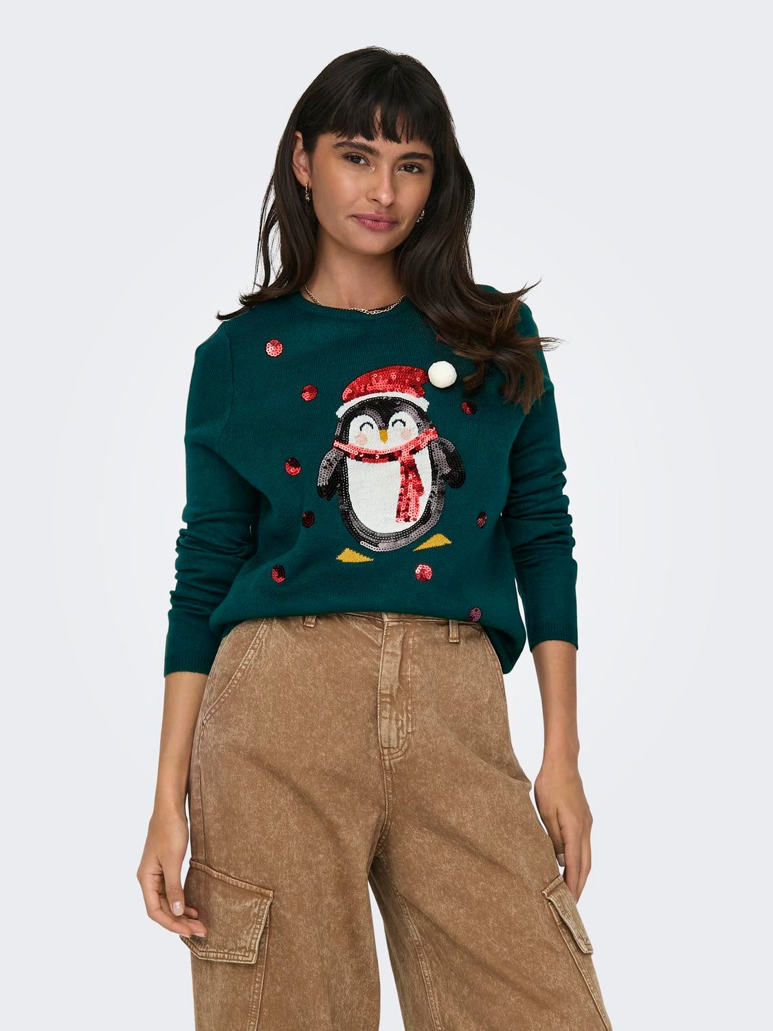 O-neck christmas knitted pullover